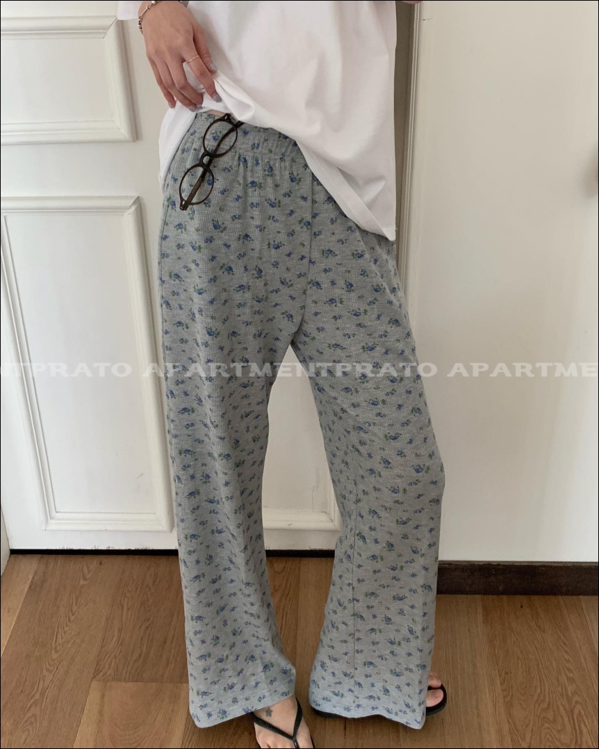[stunning] 스터닝 로제 팬츠 플라워 데일리 밴딩 바지 (2color) 상세 이미지 17