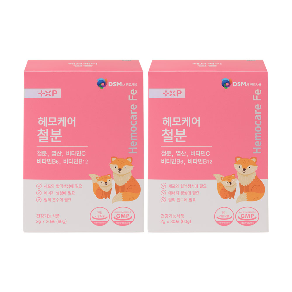 철분제 헤모케어 철분 여성 청소년 유아 헤모글로빈 철 보충 2g 30포 x 2개 - 상품 이미지