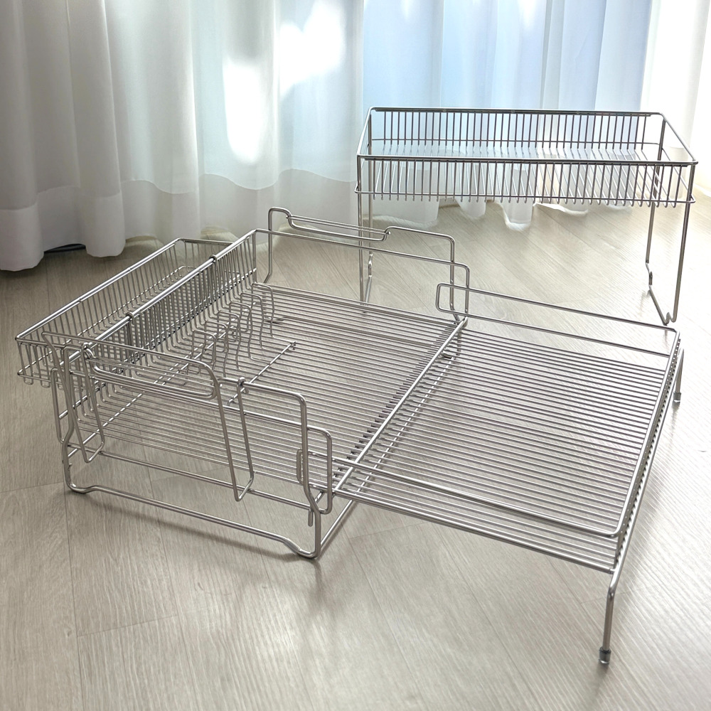 올스텐 304 확장 식기건조대 확장형 대형 자동물빠짐 그릇정리대 2단