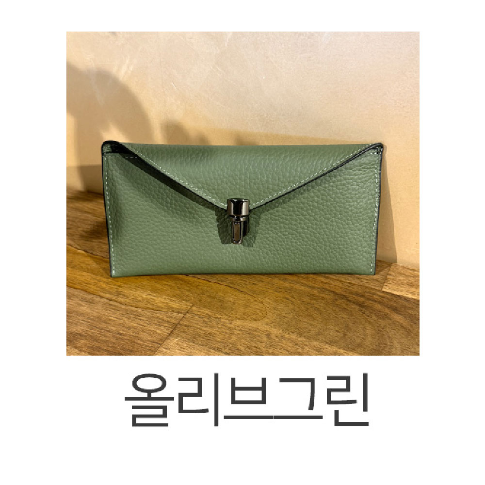 천연 가죽 버클 핸들용 여성 장지갑 소가죽 긴지갑 월렛 엄마 아내 여친 고급 지갑선물 이미지 6