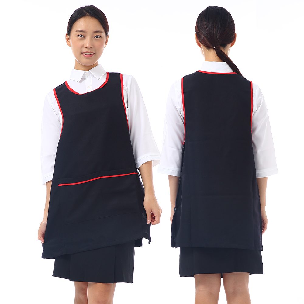 검적원피스앞치마 요양원 요양보호사 식당서빙앞치마 - 상품 이미지