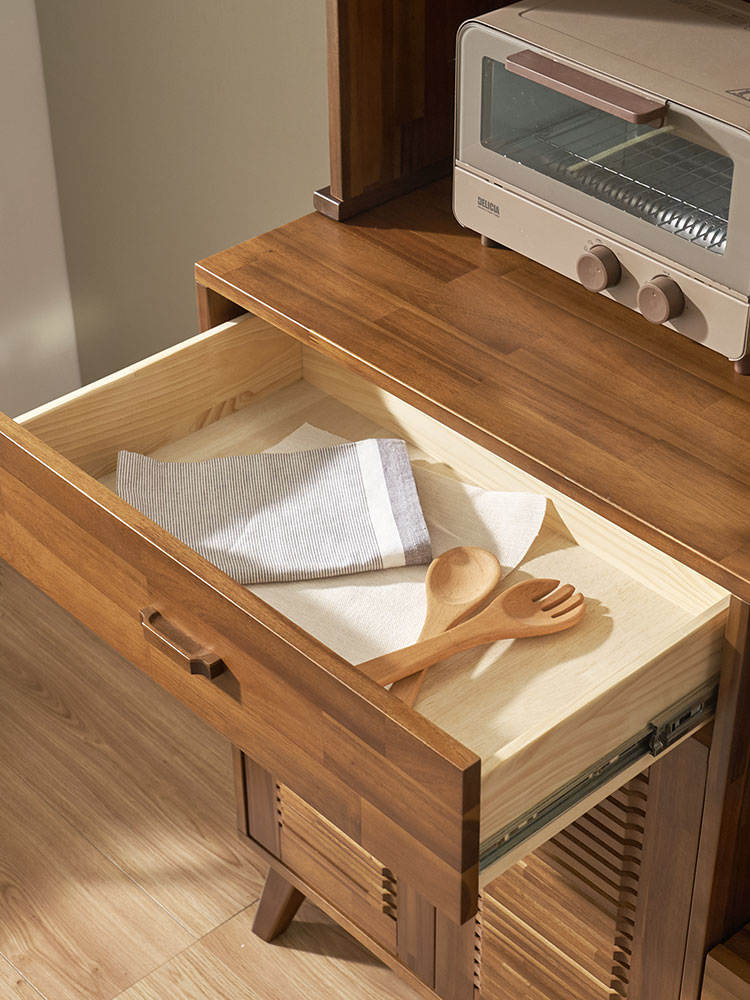 오크빌 주방 부엌 수납장 다용도 홈카페 틈새 까시아 원목 그릇장 800