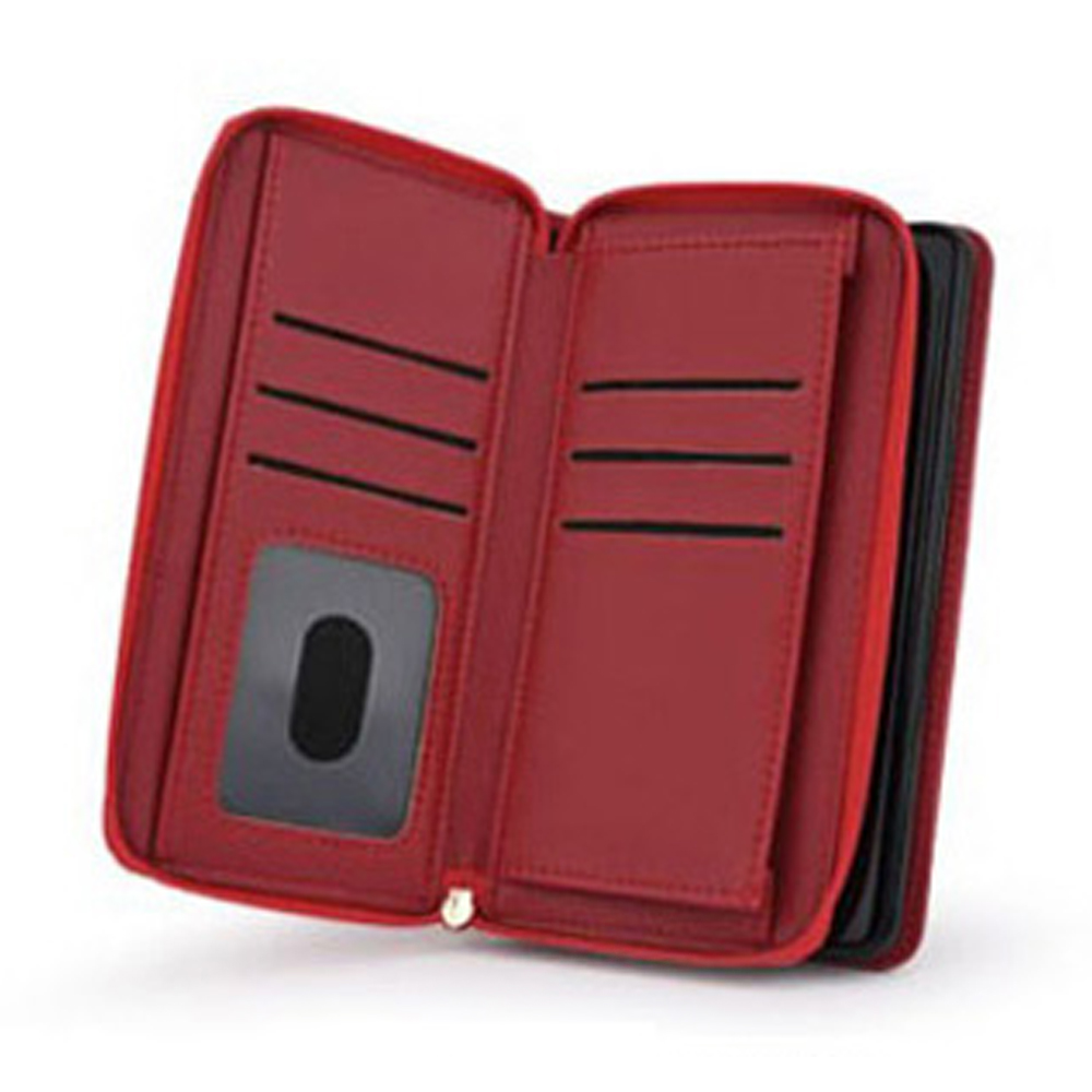 S큐빅 롱스트랩 지갑 다이어리 케이스 레드, 갤럭시A15 - 상세 이미지 2