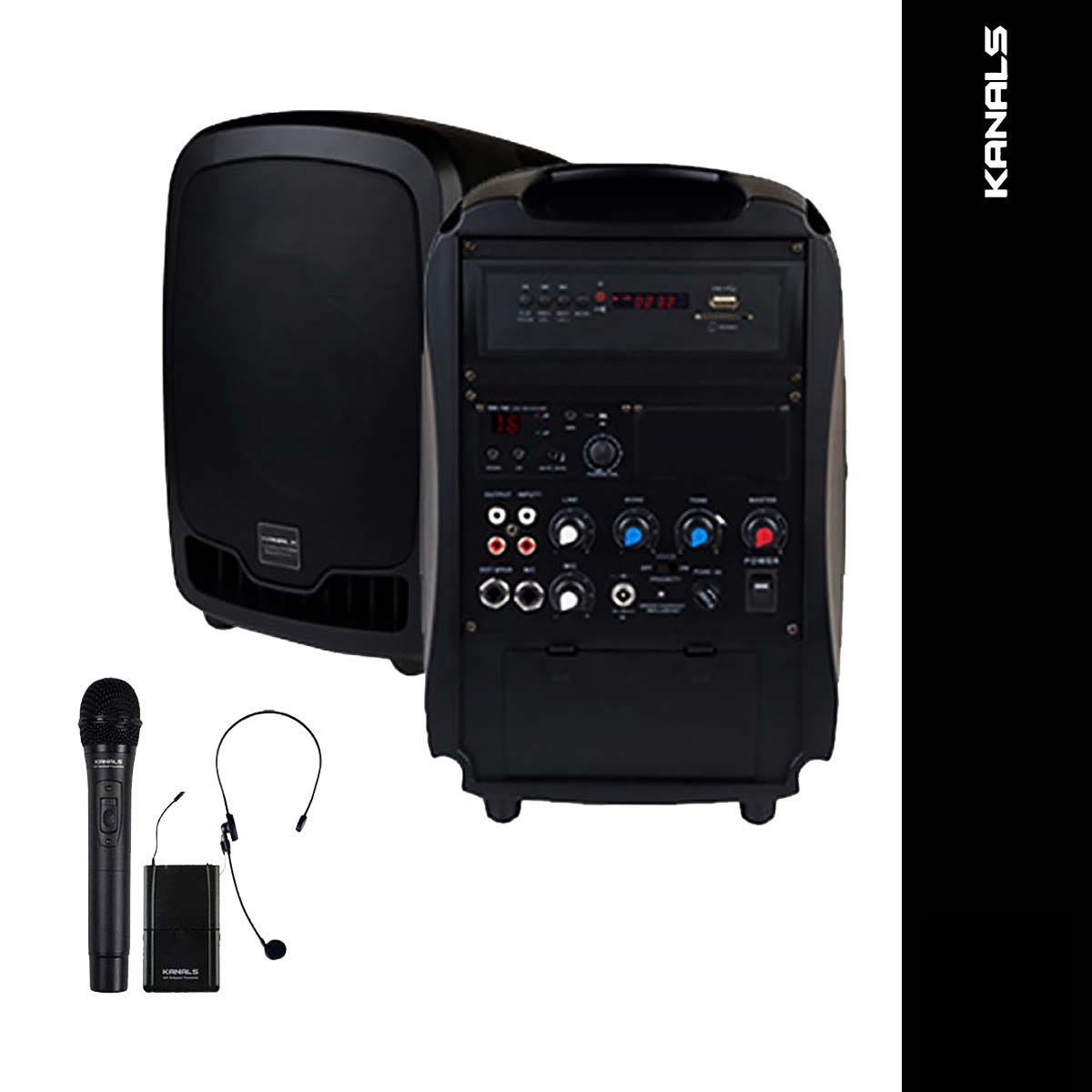 카날스 AT115N 이동식 앰프 150W 충전식 스피커 야외 강의 버스킹