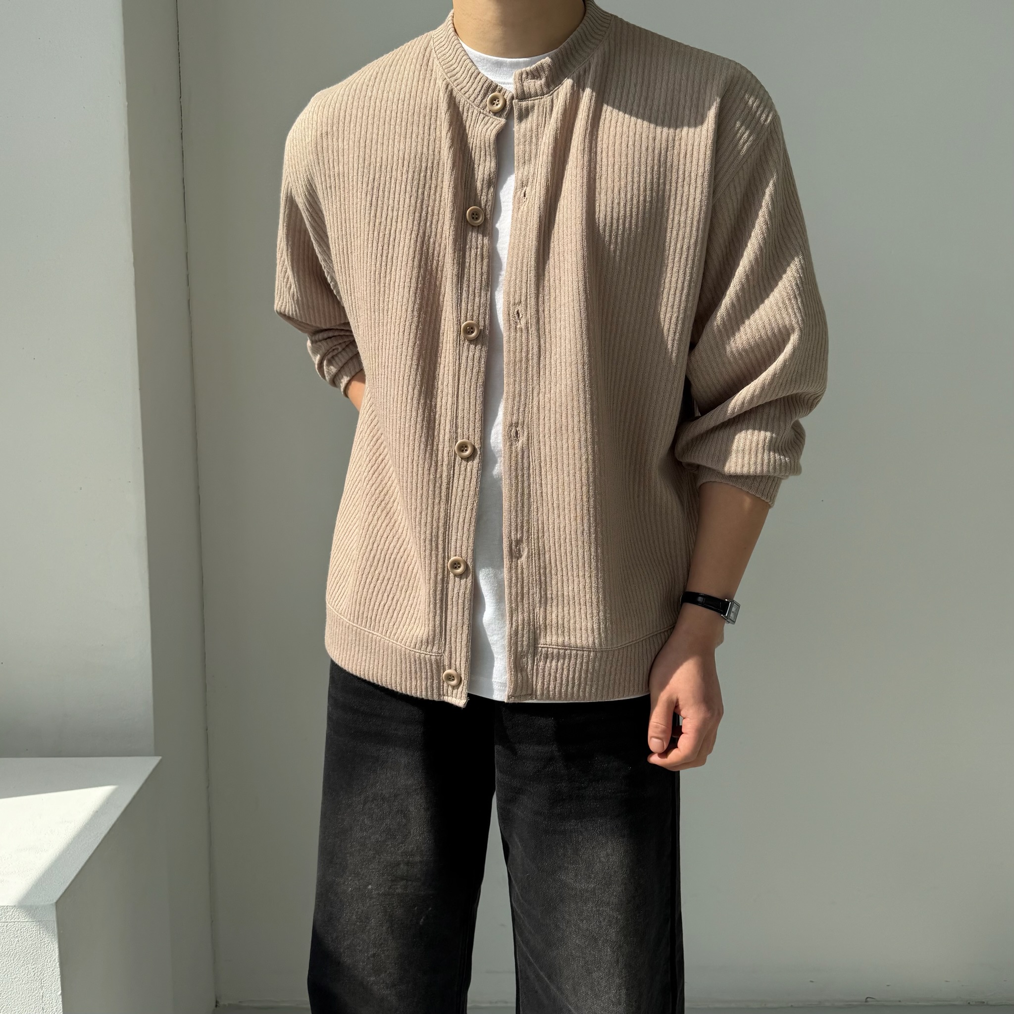 남자 오버핏 가디건 5color 라운드넥 M~5XL 상세 이미지 37
