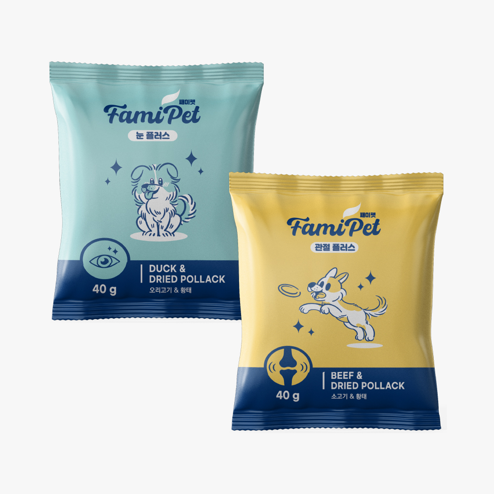 패미펫 눈 플러스 + 관절플러스 소프트 강아지사료 혼합 맛보기 2종 세트