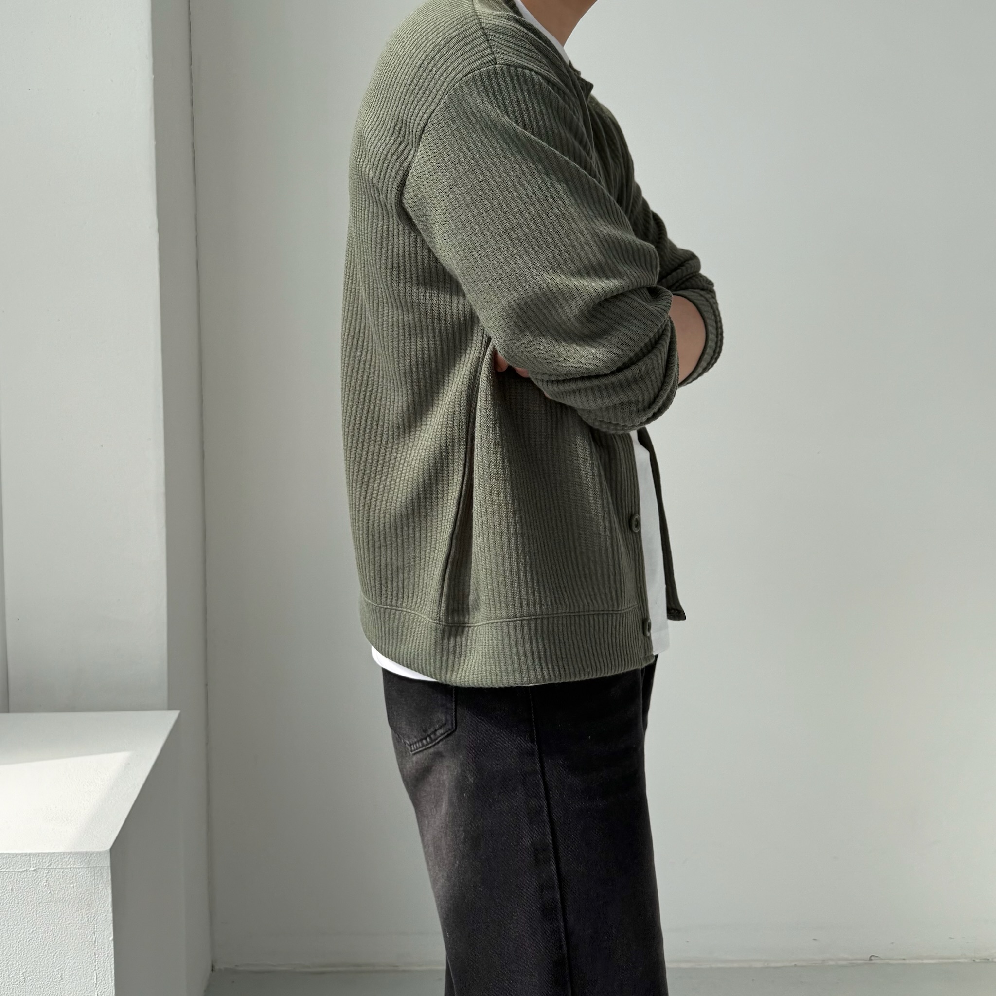 남자 오버핏 가디건 5color 라운드넥 M~5XL 상세 이미지 19