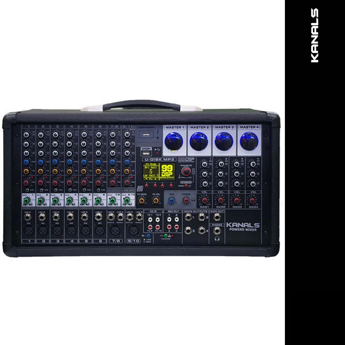 카날스 고출력 파워드 믹서 2800W 4채널 앰프 일체형 BKM4-2800