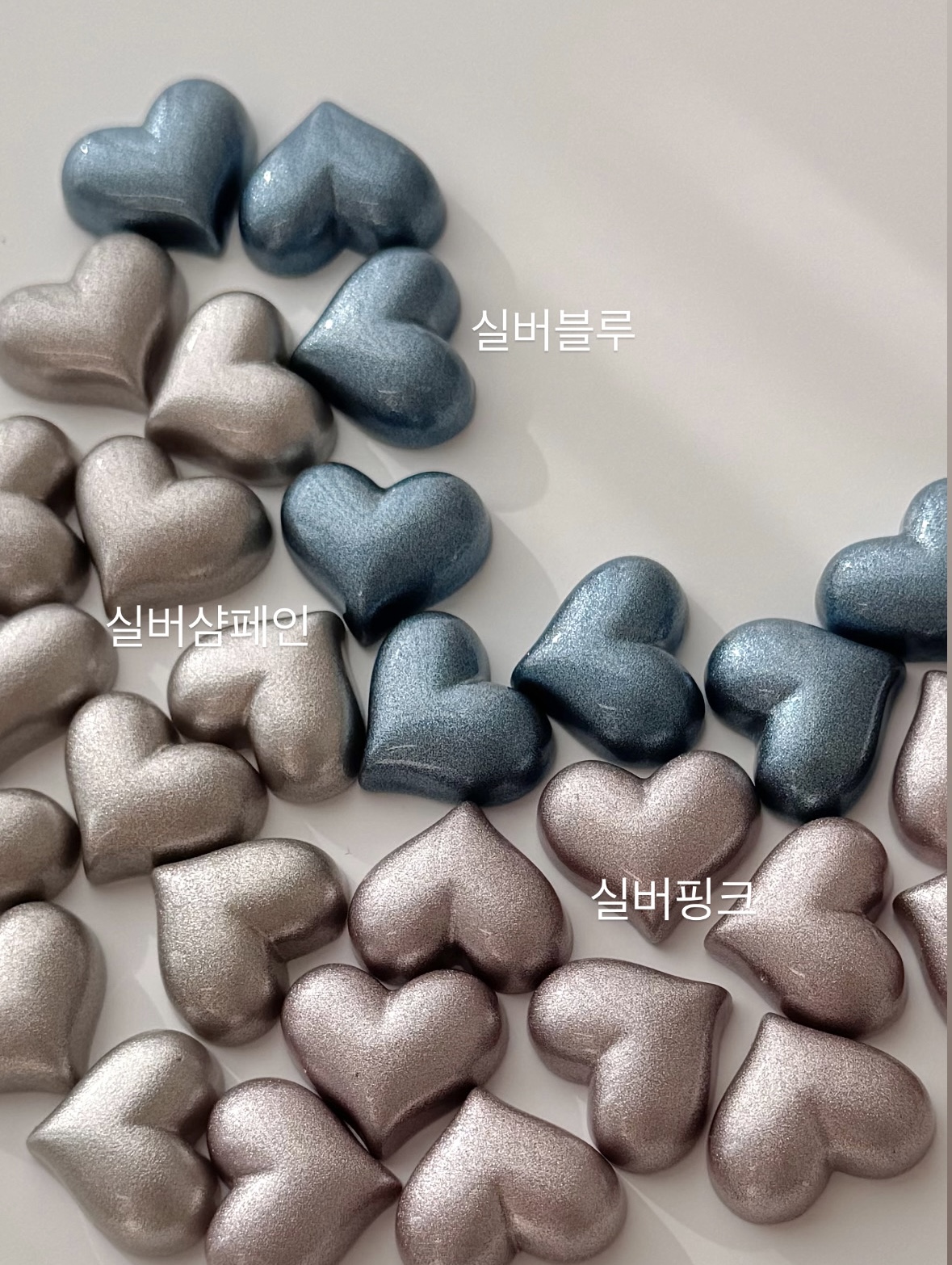 (10개)통통 실버 하트 파츠 DIY 장식 핸드메이드 P00000066 - 상세 이미지 2