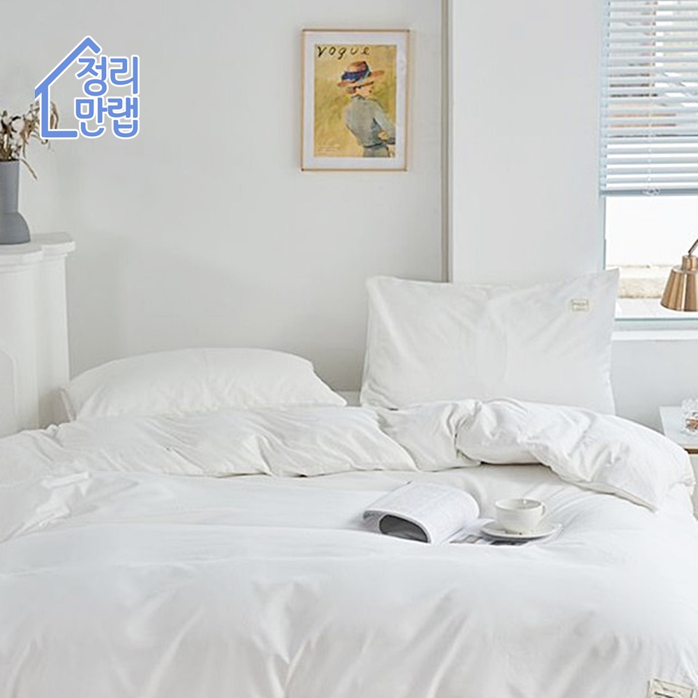 1+1 정리만랩 호텔 순면 60수 베개커버 자루형 베겟잎 베갯잇 베개피 화이트 5070 - 상품 이미지