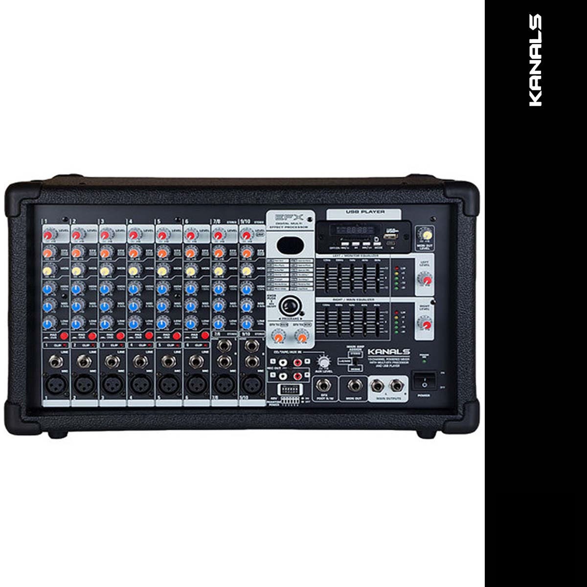 KANALS EMP800 파워드믹서 800W 2채널 고출력 앰프 공연 강당 교회