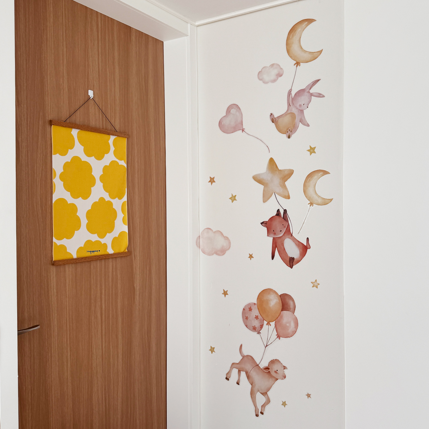 아카시아봉봉 국내제작 월세이프 아기방 데코 실크 벽지스티커 아이방 인테리어 해피포레스트