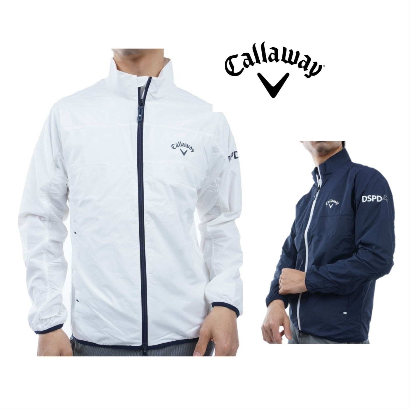 캘러웨이 남성골프웨어 스트레칭 도비 풀 지퍼 블루존