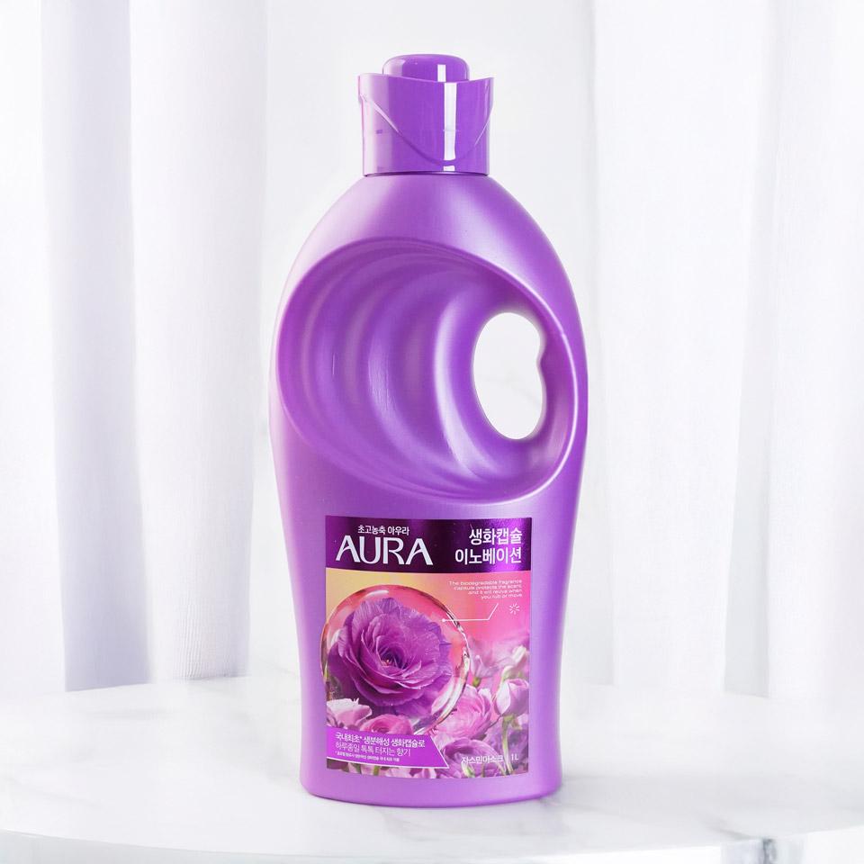 메가마트 LG AURA 생화 섬유유연제 용기 자스민 1L