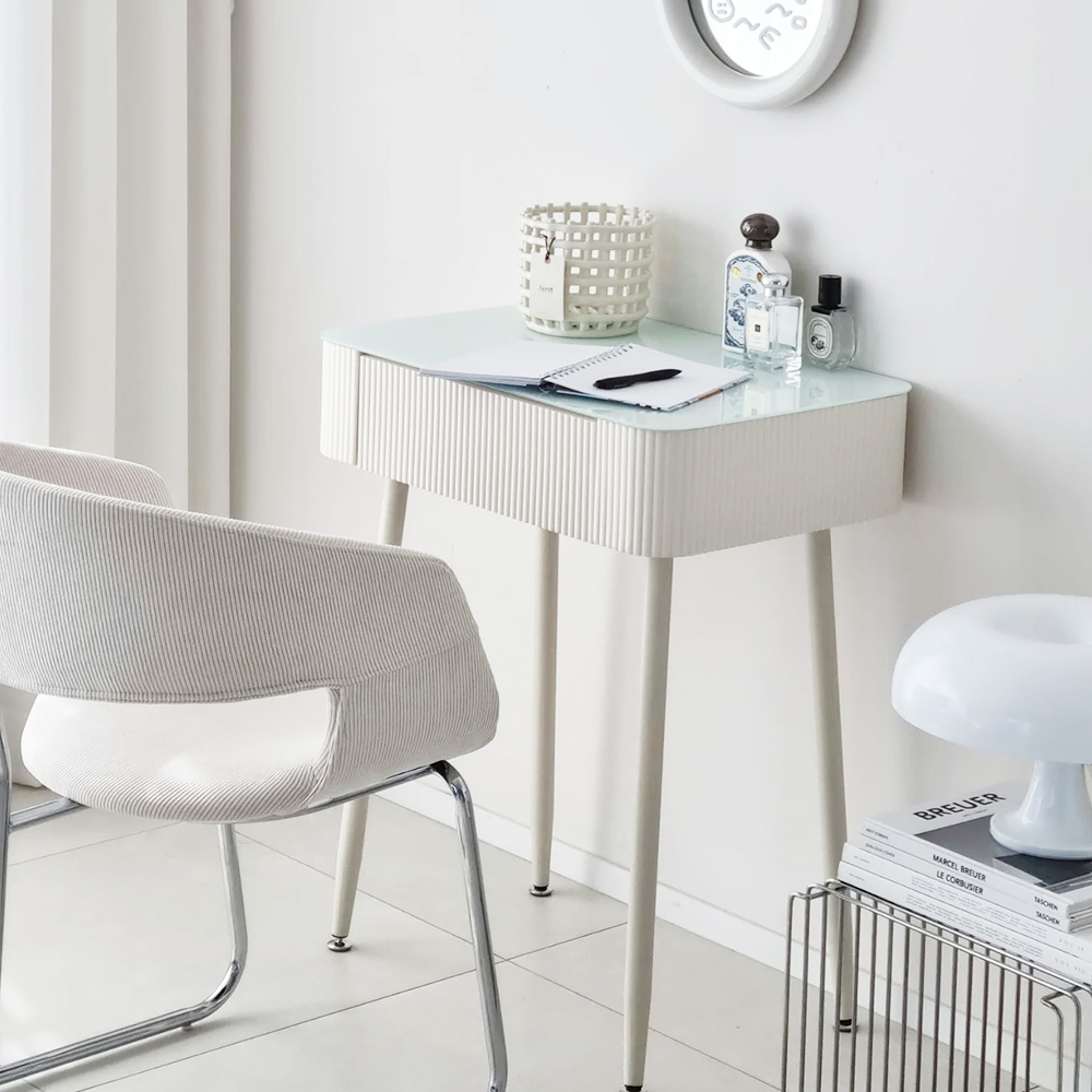 글래스 슬림 화장대 입식미니 틈새 콘솔 좁은 코너 600