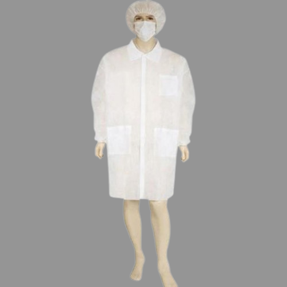 50개입 세트 일회용 가운 실험실 2XL 영양사 위생 병원 공장 방진 방역 위생복 부직포 - 상품 이미지