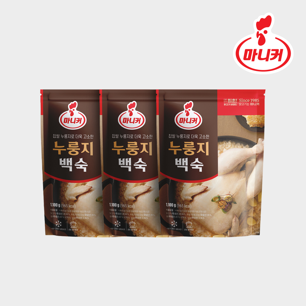 마니커 찹쌀 누룽지백숙 냉동 1,100g 간편식품 닭백숙 1.1kg, 3개 삼계탕 - 상세 이미지 3