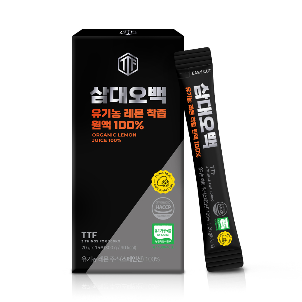삼대오백 유기농 레몬 착즙 원액 수 100% 15포, 1개 - 상품 이미지