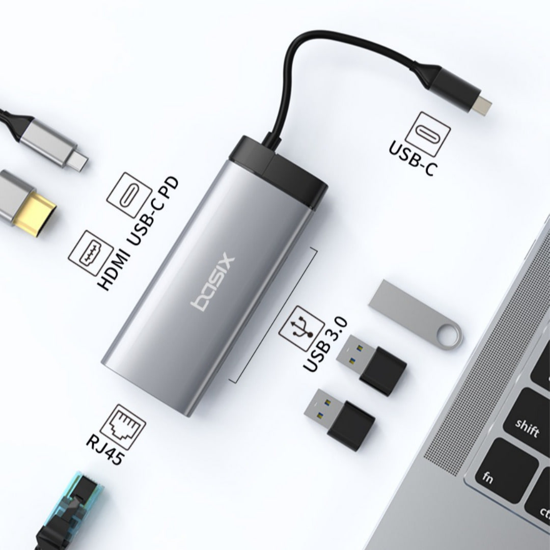 베이식스 6포트 멀티허브 C타입 노트북 멀티포트 HDMI USB3.0 이미지 7