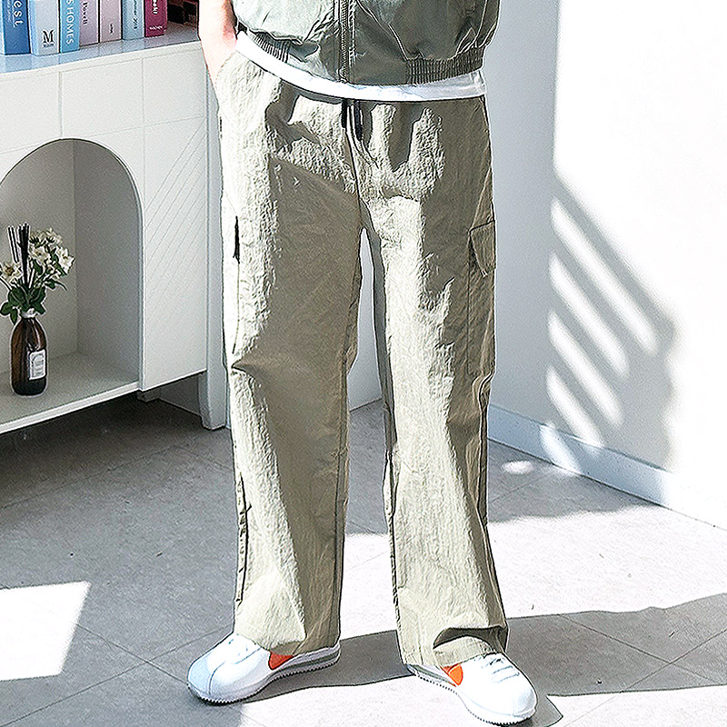 남자나일론팬츠 남성와이드팬츠 카고바지 여름바지 밴딩 빅사이즈