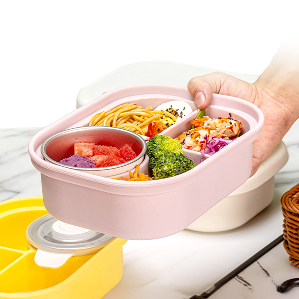 온다온 실리콘 도시락통 전자레인지 런치박스 직장인 소풍 샐러드 밀프랩 1000ml - 상세 이미지 4