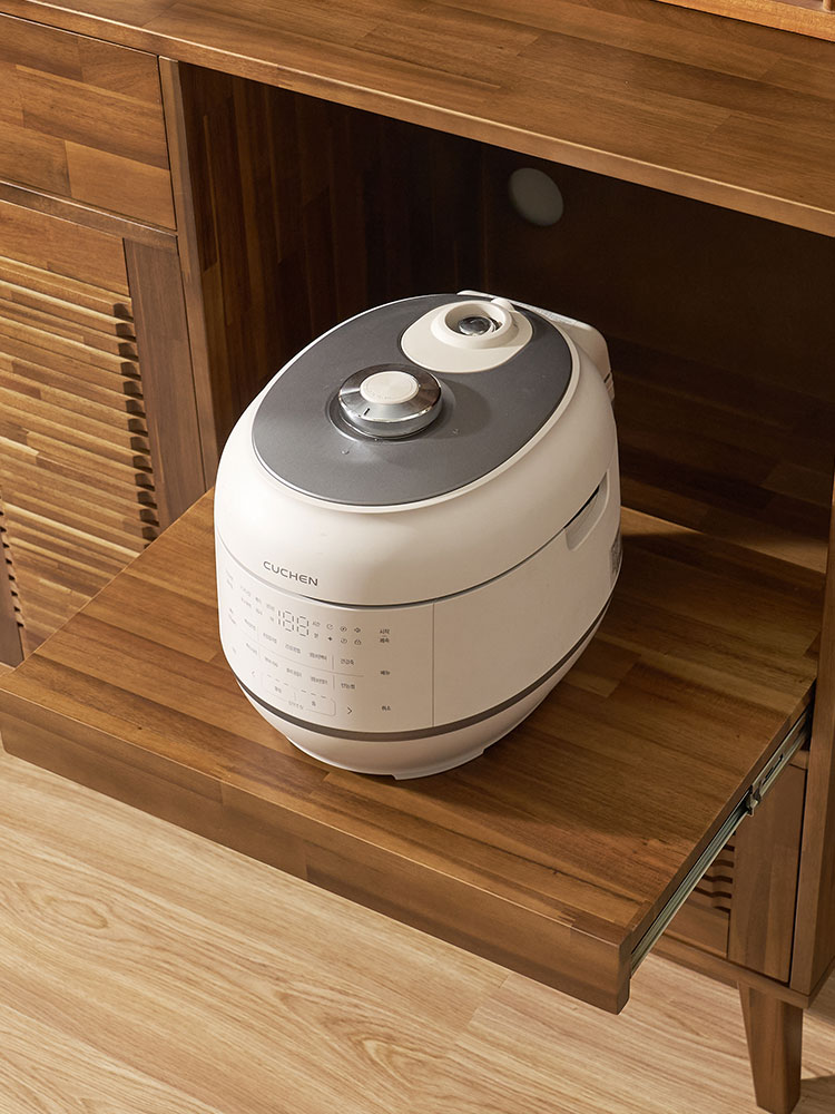 오크빌 주방 부엌 수납장 다용도 홈카페 틈새 까시아 원목 그릇장 800