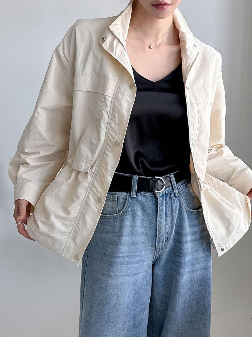 55-100사이즈 빅사이즈 여성 루즈핏 봄 가을 스트링 바람막이 자켓 집업 긴팔 점퍼 상세 이미지 23