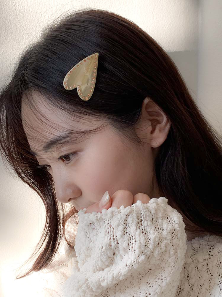 [단독] Barrette La France, 러브 헤어클립 - 옆머리 하트 프랑스집게핀 이미지 6