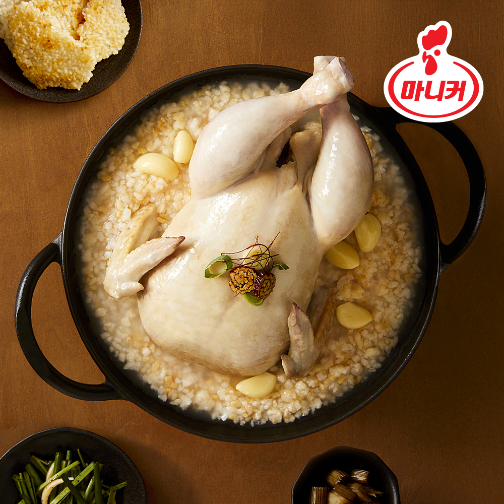 마니커 찹쌀 누룽지백숙 냉동 1,100g 간편식품 닭백숙 1.1kg, 3개 삼계탕