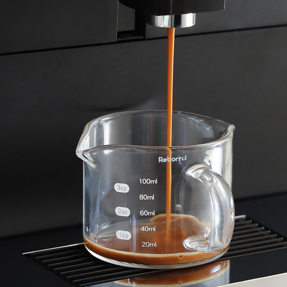 1+1 바리스타 에스프레소 투웨이 글라스 샷잔 100ml 라운드핸들/3oz 내열유리 홈카페