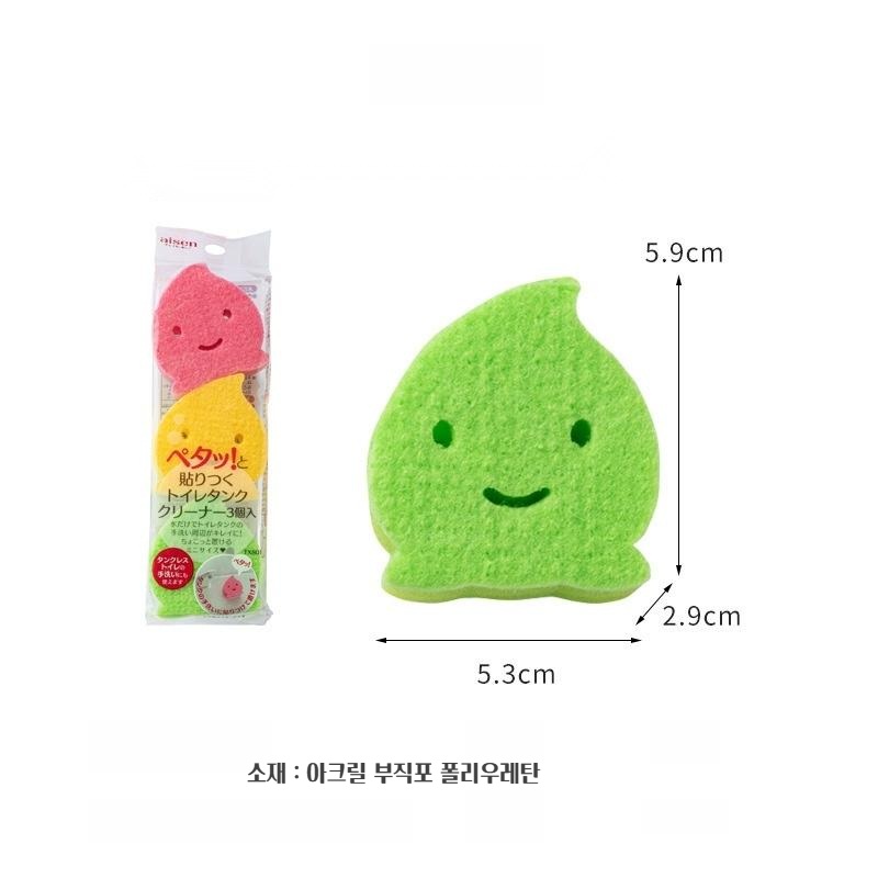 일본산 붙히는 항균 거울 청소 스펀지 바디워시 스폰지 거울닦이 3종 패키지 집들이선물세트 - 상세 이미지 4