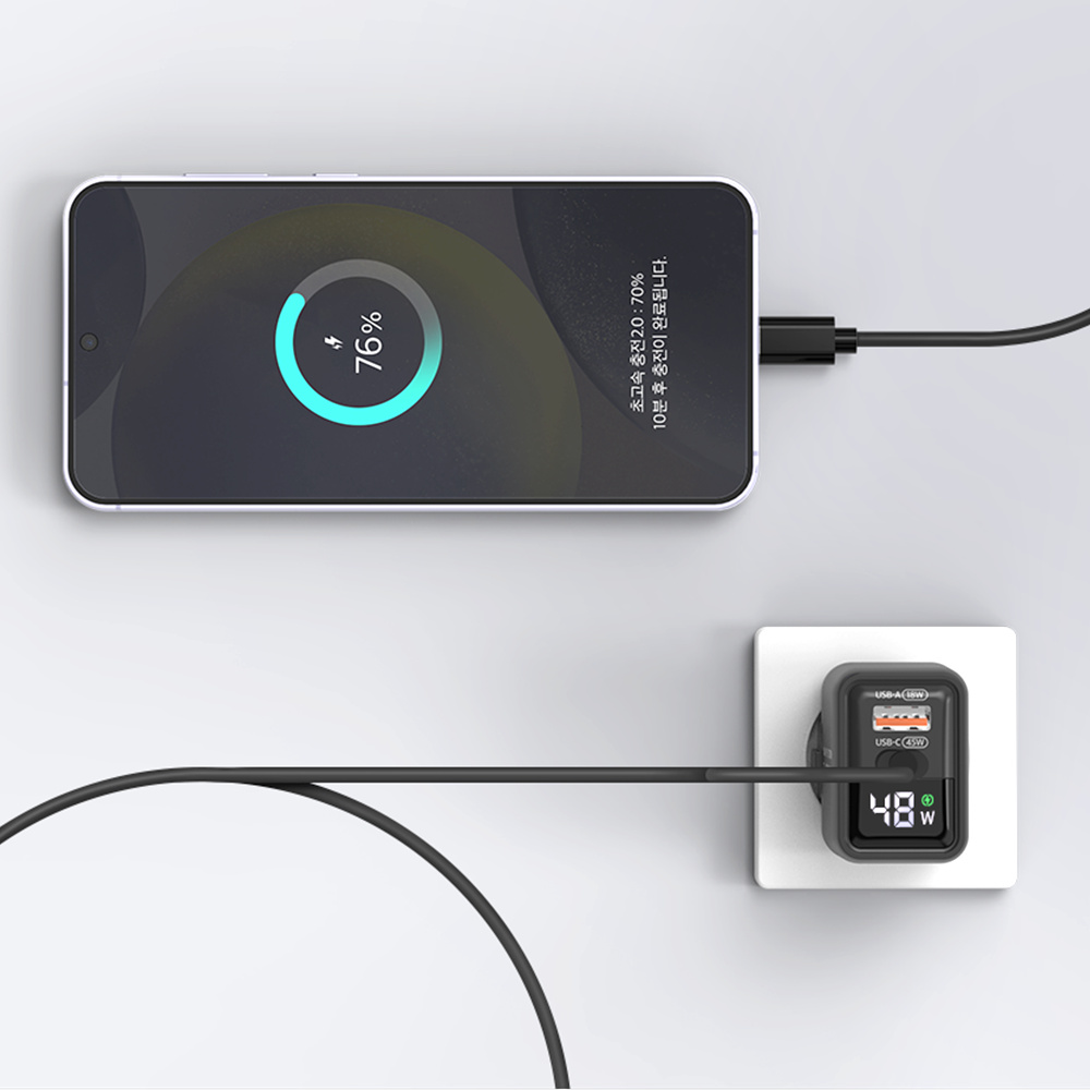 모락 하이퍼에디션 48W GaN USB PD PPS 접지 멀티 초고속 충전기 - 상세 이미지 2