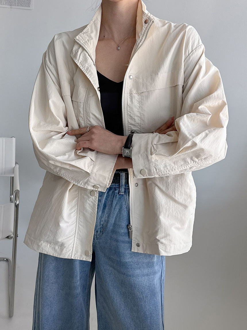 55-100사이즈 빅사이즈 여성 루즈핏 봄 가을 스트링 바람막이 자켓 집업 긴팔 점퍼 상세 이미지 25