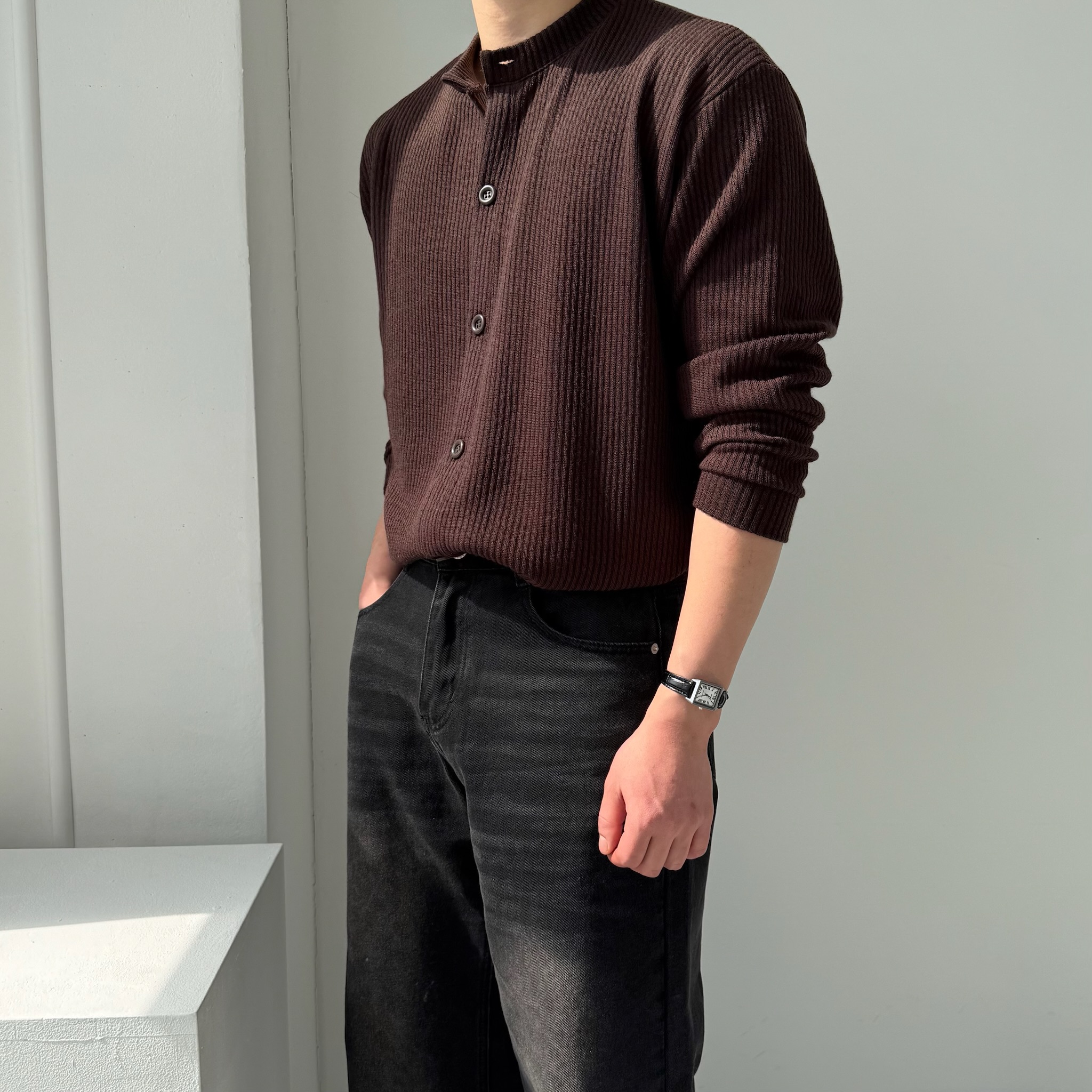 남자 오버핏 가디건 5color 라운드넥 M~5XL 상세 이미지 23