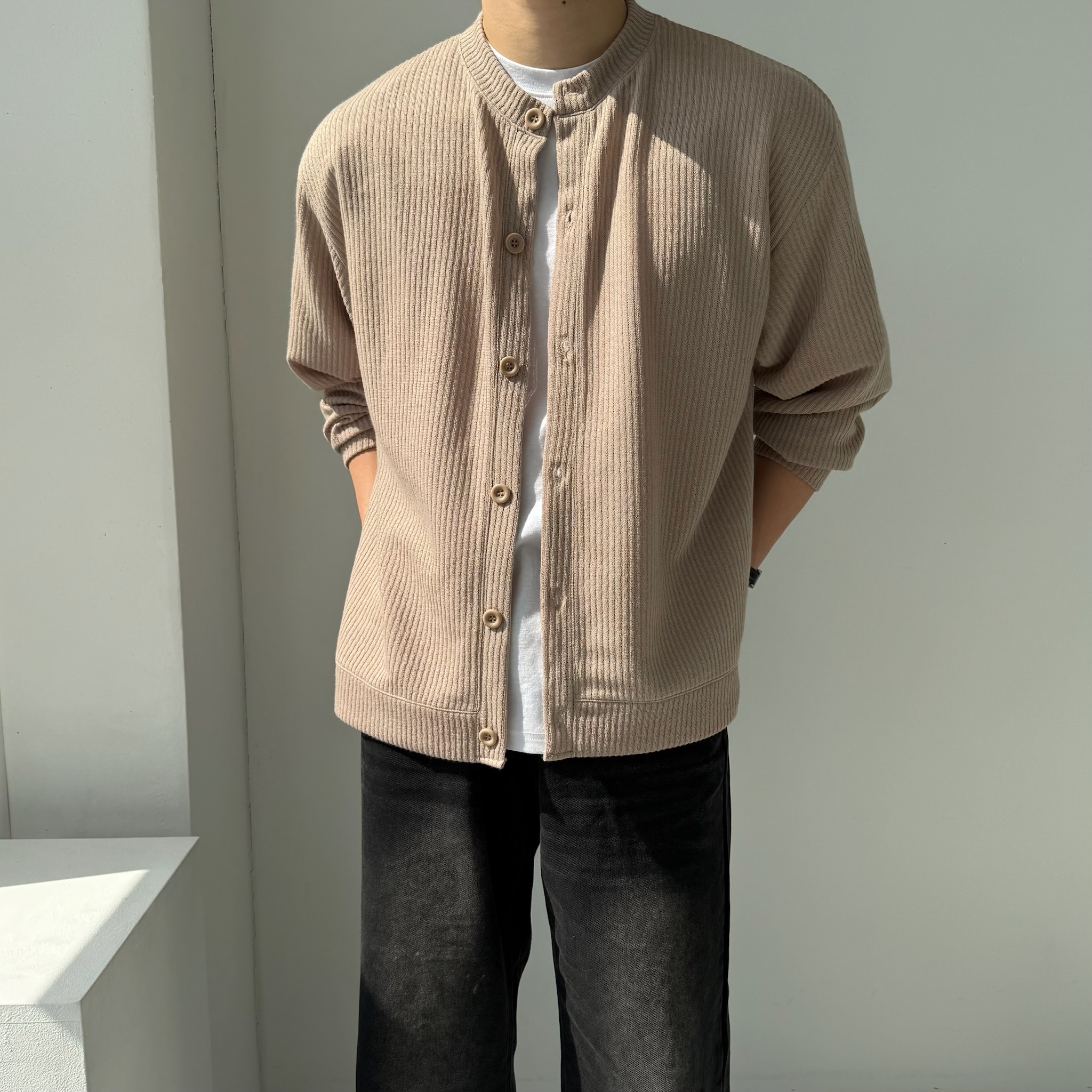 남자 오버핏 가디건 5color 라운드넥 M~5XL 상세 이미지 34