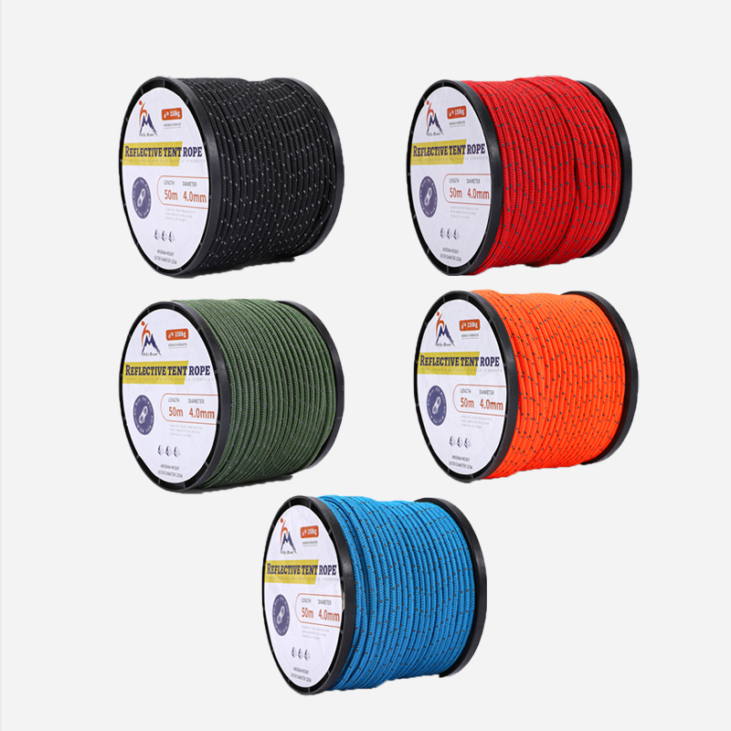 KOOLMAN 쿨맨 캠핑 반사 타프 스트링 텐트 캠핑줄 4mm, 50m, 레드 - 상세 이미지 2