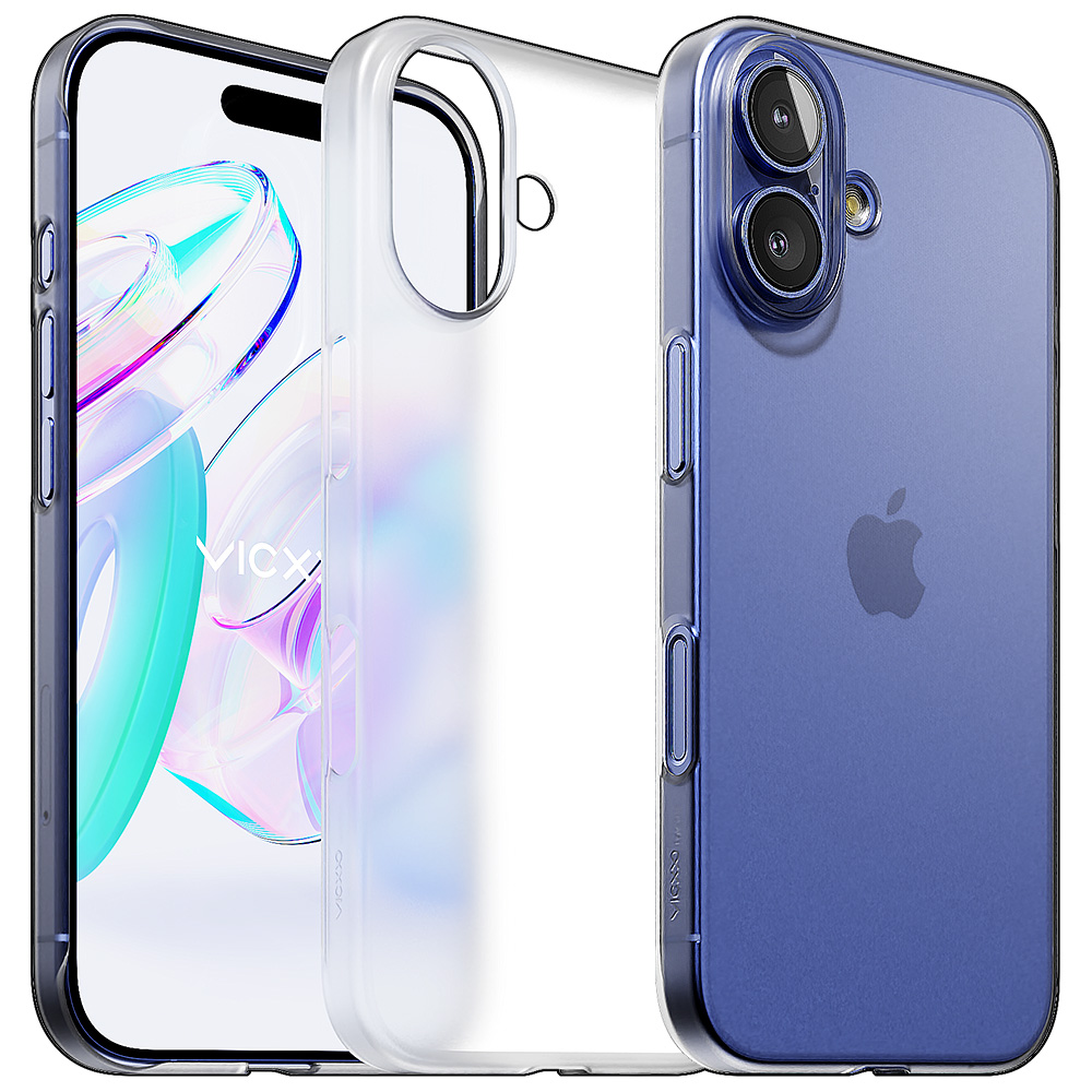 빅쏘 초슬림 변색없는 클리어 케이스 매트 투명, 아이폰16 - 상품 이미지