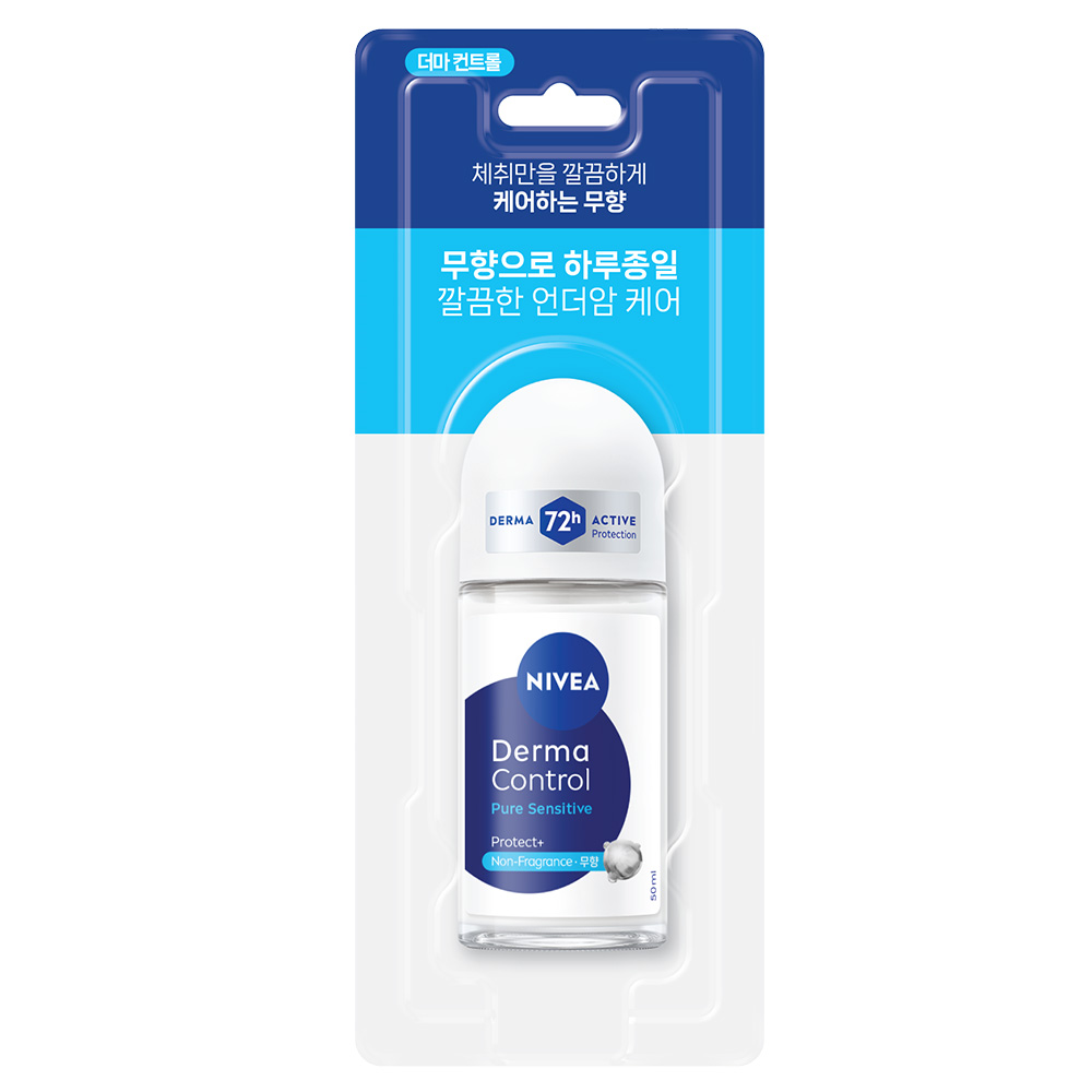 니베아 데오드란트 롤온 더마 컨트롤 퓨어 센서티브 무향 50ml, 3개 이미지 2