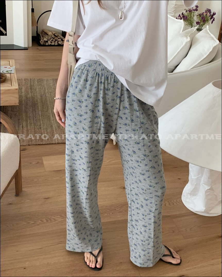 [stunning] 스터닝 로제 팬츠 플라워 데일리 밴딩 바지 (2color) 상세 이미지 7
