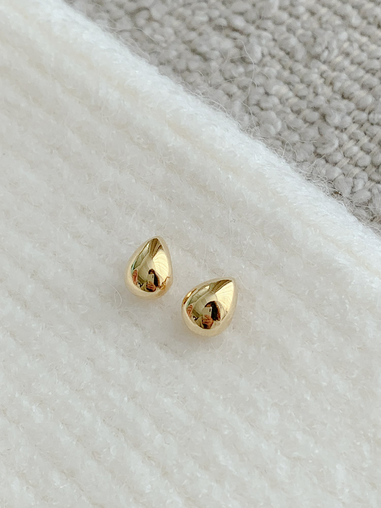 [무배] 브러쉬 물방울 이어링 - 925실버 무광 유광 매트 딱붙는 스터드 순은귀걸이