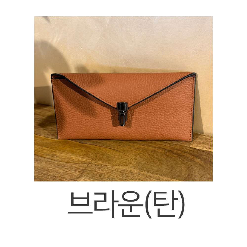 천연 가죽 버클 핸들용 여성 장지갑 소가죽 긴지갑 월렛 엄마 아내 여친 고급 지갑선물 - 상세 이미지 4