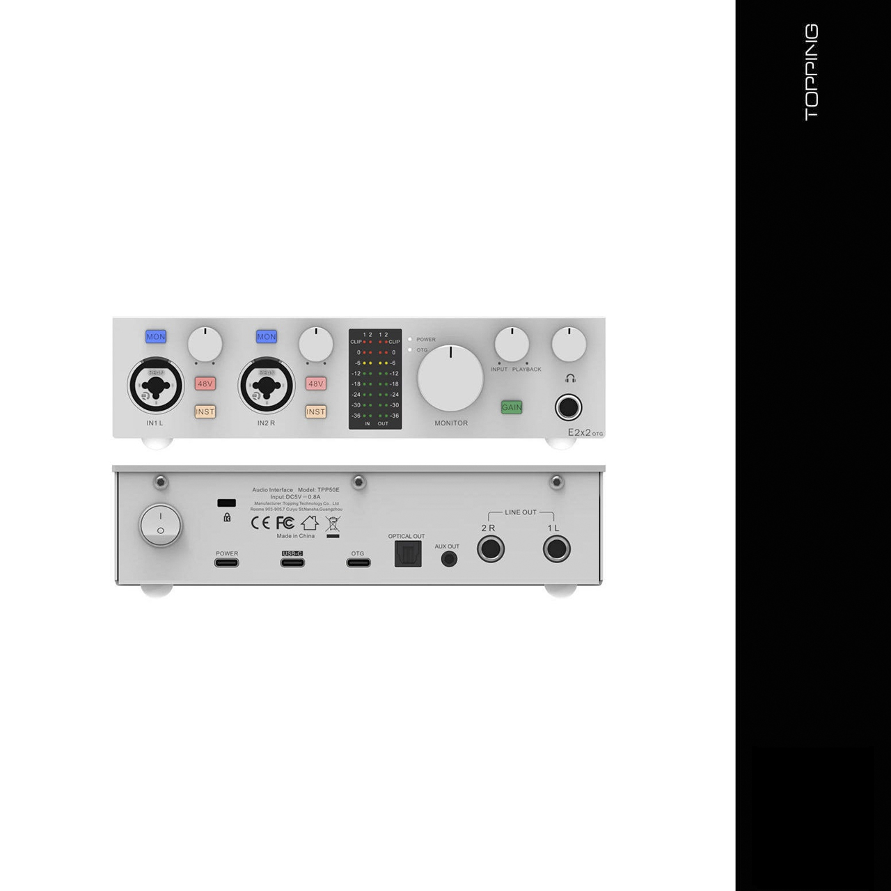 TOPPING E2x2 OTG 화이트 토핑 오디오 인터페이스 오인페 스마트폰 아이폰 모바일