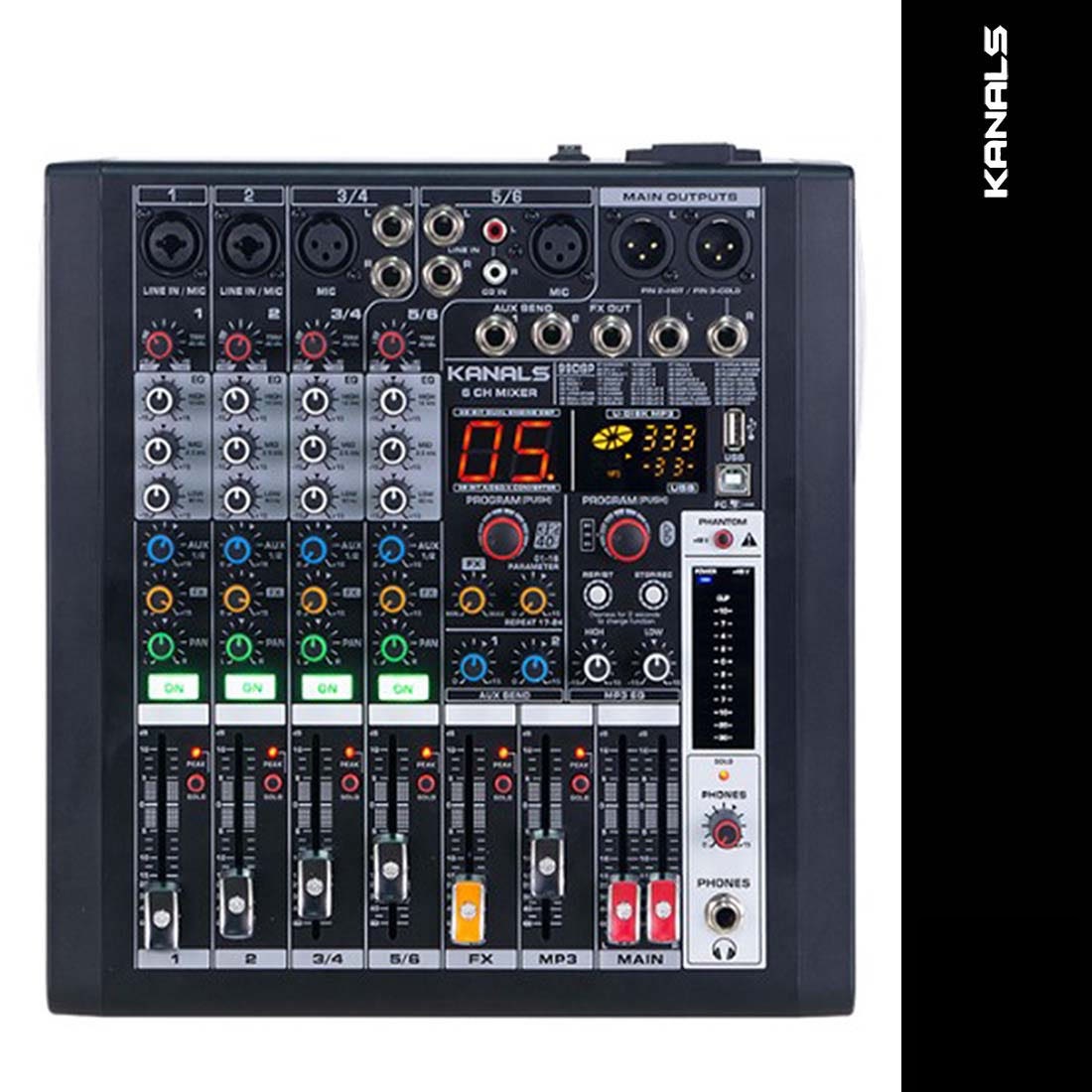 KANALS BKG60 카날스 오디오 믹서 6채널 공연용 강당 교회 행사용 BKG-60