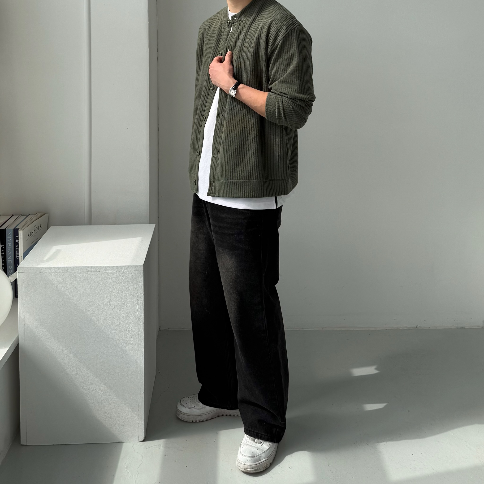 남자 오버핏 가디건 5color 라운드넥 M~5XL 상세 이미지 17