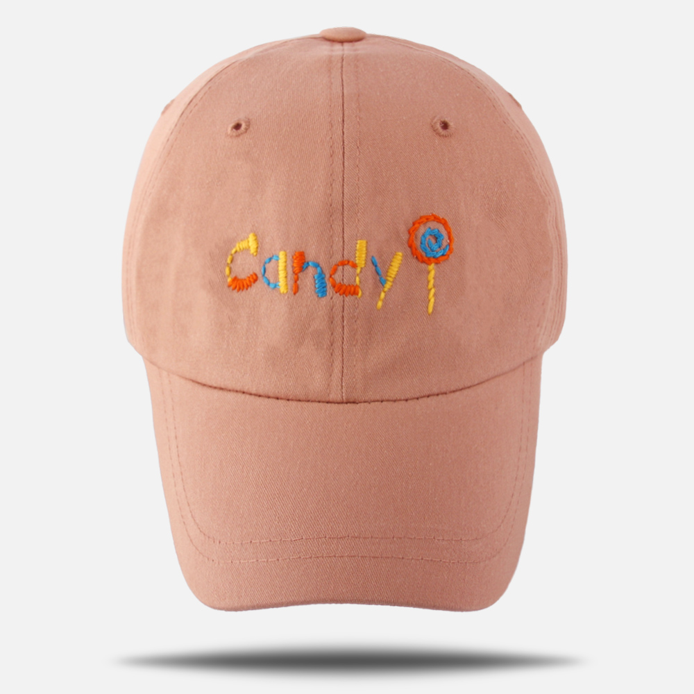 국내제작 파스텔 코튼 볼캡모자 Candy 자수 여자볼캡 - 메인 이미지