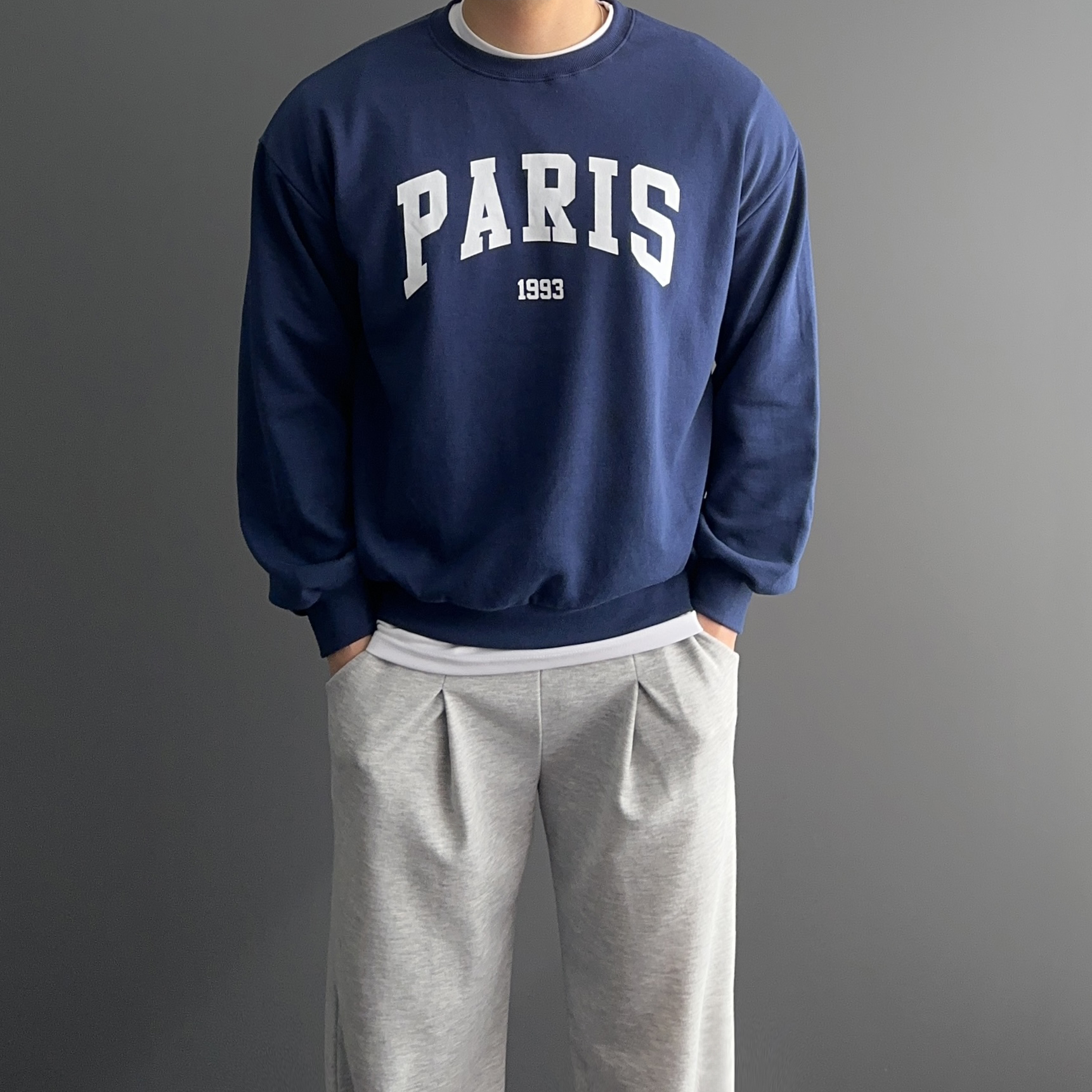 커플맨투맨 남자오버핏맨투맨 - 상품 이미지