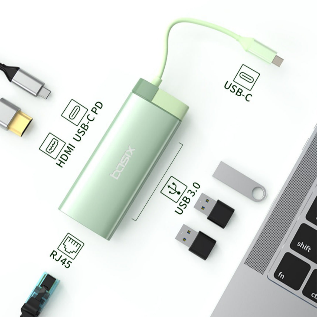 베이식스 6포트 멀티허브 C타입 노트북 멀티포트 HDMI USB3.0 이미지 8