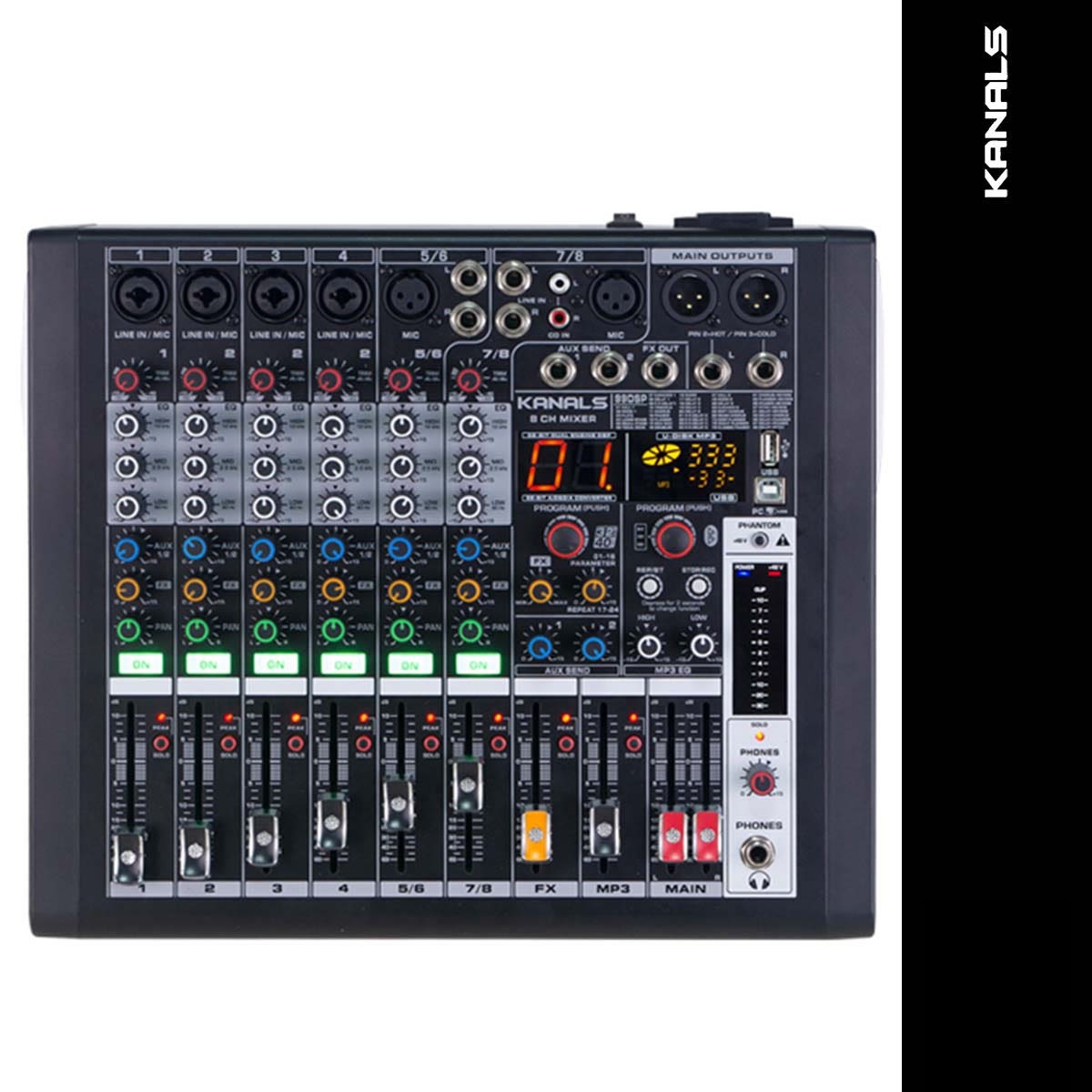 KANALS BKG-80 카날스 오디오 믹서 8채널 공연용 강당 교회 행사용 BKG80