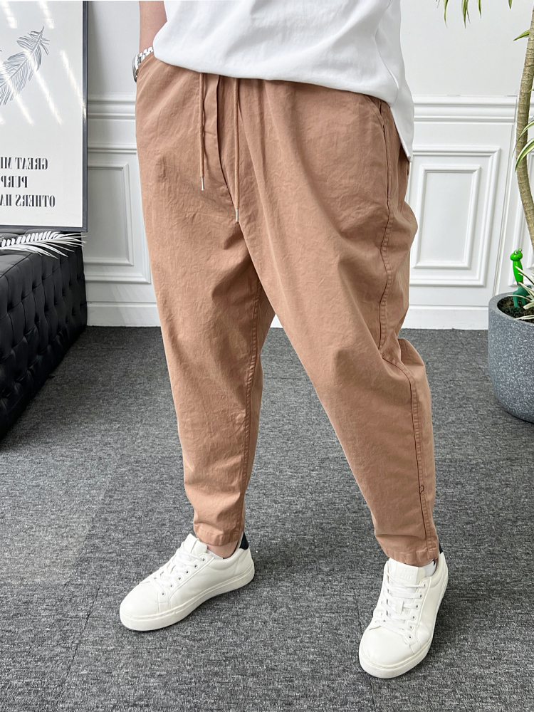 남자 면바지 밴딩 스판 고밀도 워싱 벌룬 배기팬츠