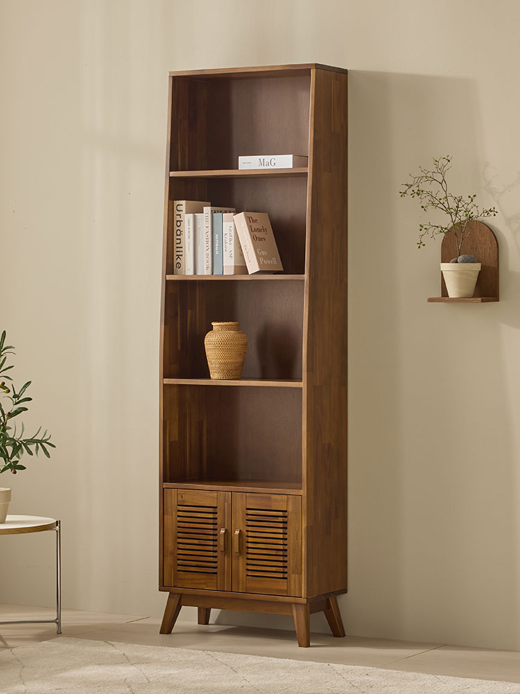 오크빌 까시아 원목 책장 책꽂이 수납함 위스키장 600x300x2000mm, 5단, 아카시아